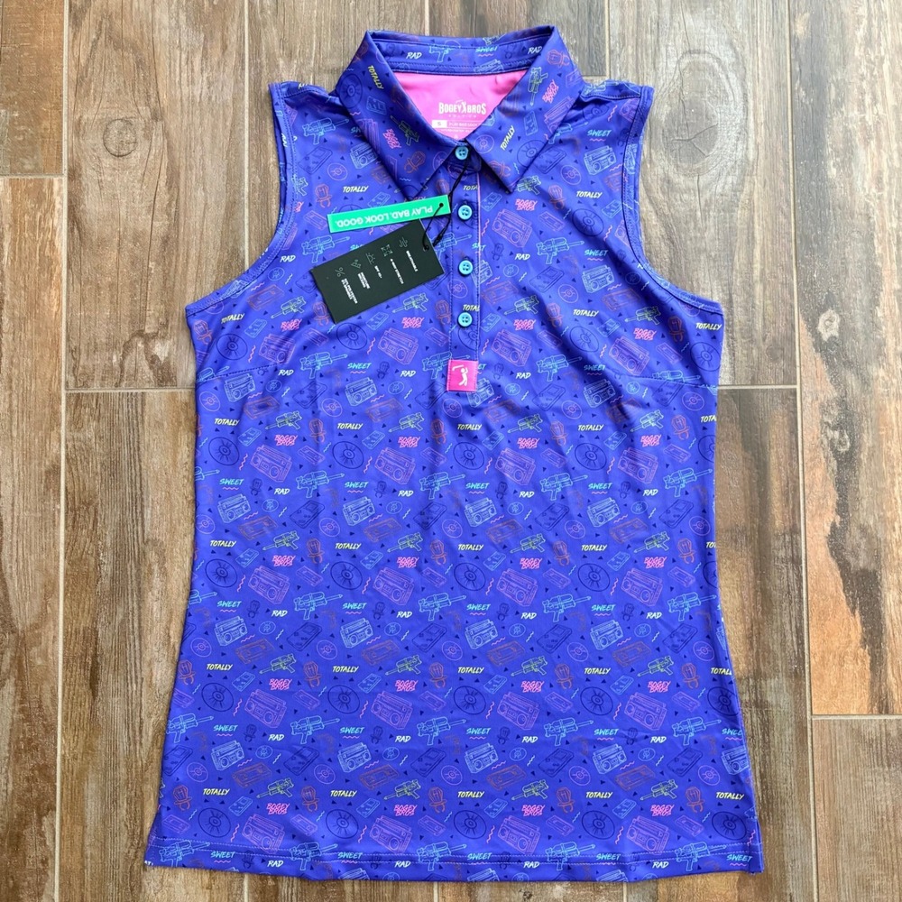 Bogey Bros Womens Sleeveless Golf Polo Radical Sporty Athletic Top Small New